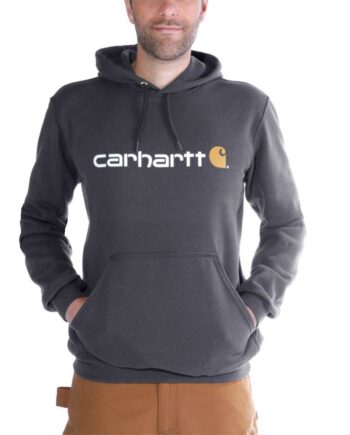 Carhartt felpa cappuccio signature logo midweight sweatshirt carbon heater
